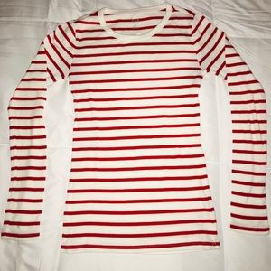 Red and White Striped Long Sleeve